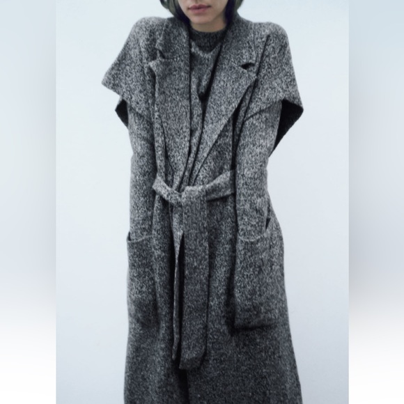 ZARA FLECKED 100% WOOL VEST - Picture 9 of 14